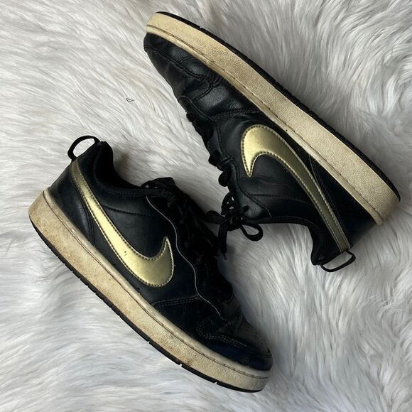 Nike Boys Court Borough Low Sneakers Black & Gold Size 7 YOUTH - Picture 6 of 8